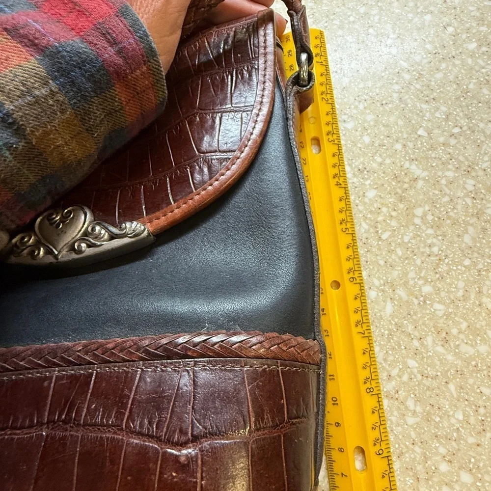 Vintage Brighton Brown and Black Croc-Embossed Purse Small 2 tone Bag